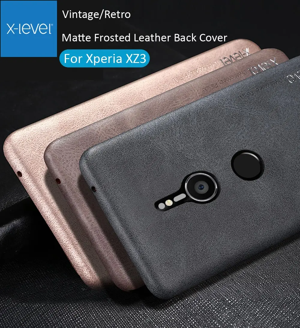 

X-Level Vintage Case For Sony Xperia XZ3 Retro X Level Matte Frosted Leather Back Protective Cover Shell