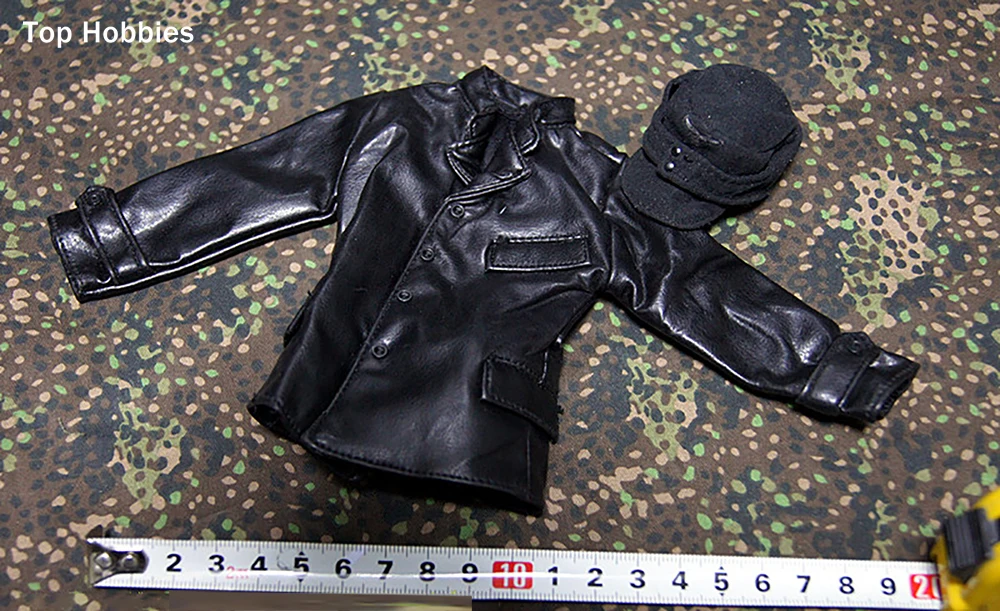 1:6 Dragon DML Model WWII German Officier Leather Jacket Coat +Gray forward hat Suit fit for 12 Action Figure 2pcs 1 6 scale dragon dml toys wwii gray soldier forward hat cap model toy dolls military fit 12 inch action figure accessories