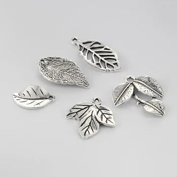 

10pcs Factory price Hot High Quality Alloy Antique Silver Charm Leaf Leaves Charms Pendant For Necklace Jewelry Accessories