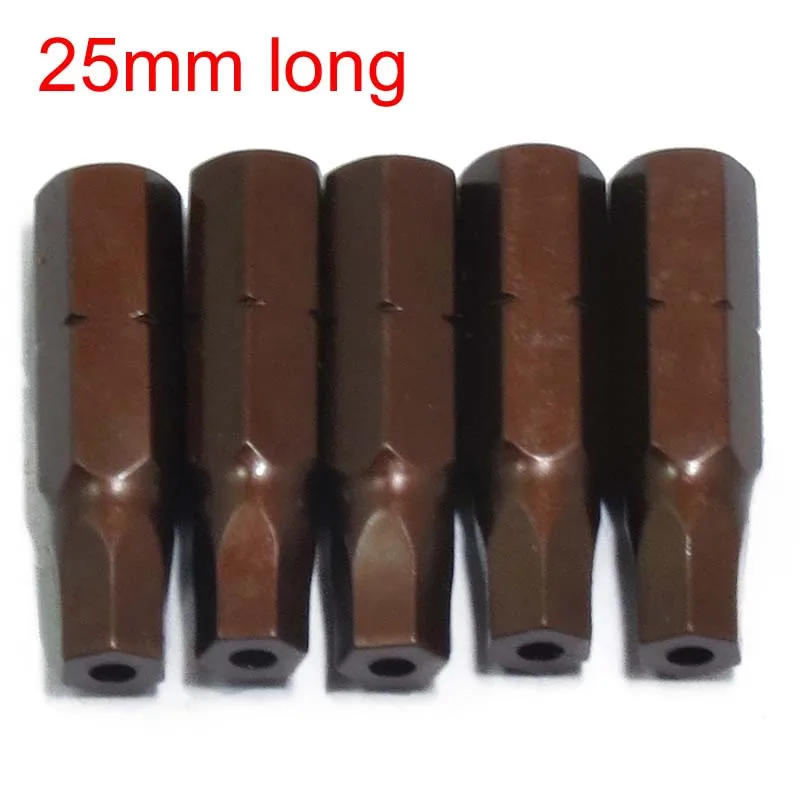 

12pcs 25mm 1/4" Hex S2 Steel Inner Hexagon Head Screw Driver Screwdrivers Bit Kit Hand Tools Set H2.5 H3 H4 H5 H6 With Hole