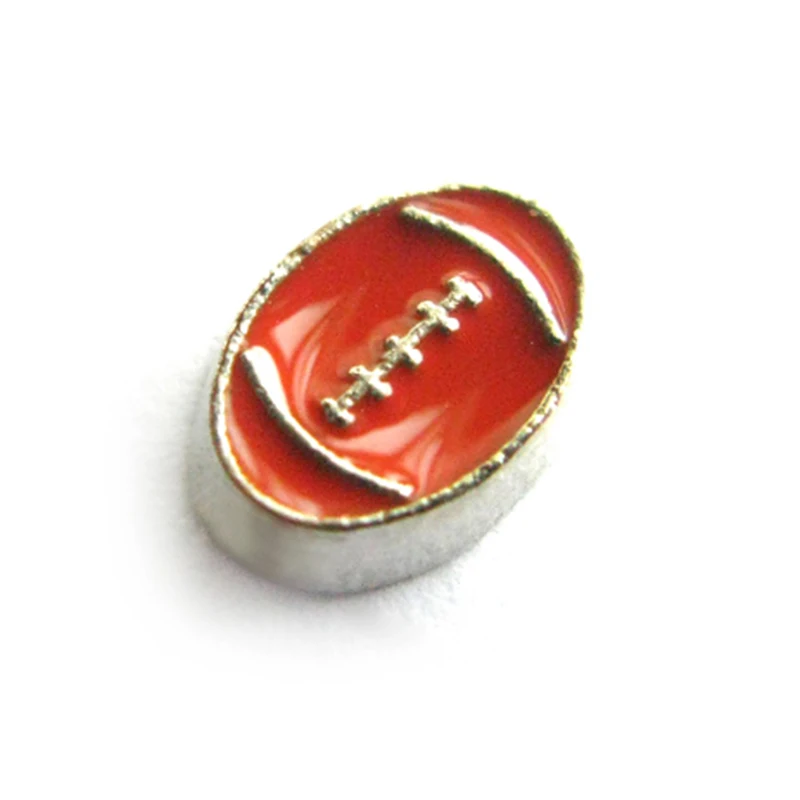 

20 Pcs Enamel American Football Floating Charms Alloy I Love Football Floating Locket Charms For Living Memory Locket