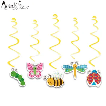 

Insects Theme Ceiling Hanging Swirl Decorations Butterfly Beetle Bee Dragonfly Grand Event Birthday Party Decorations Supplies
