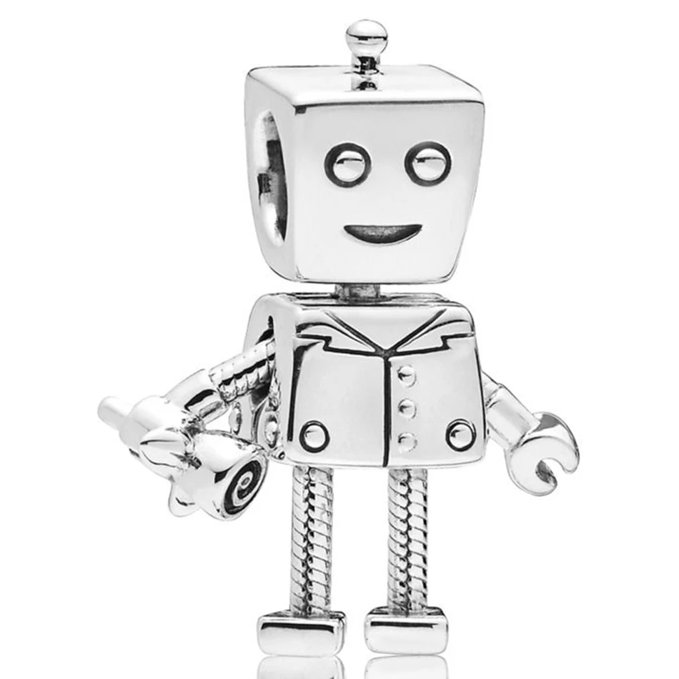 

Authentic 925 Sterling Silver Vintage Rob Bot Bead Charm Fit Pandora Bracelet Bangle DIY Jewelry