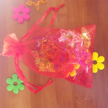 1000 шт 7*9 см чистая красная подарочная Сумка из органзы стенд для ювелирных украшений сумки мешок шнурок для браслетов/ожерелье мешок пряжи