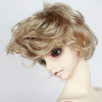 

BJD doll hair wigs light golden brown Imitation mohair short wigs for 1/3 1/4 BJD DD SD MDD doll wigs