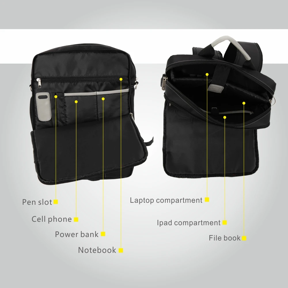 BESTLIFE преобразования ноутбук рюкзак плеча бизнес повседневное сумка через плечо нейлон черный 3 Way путешествия mochila masculina