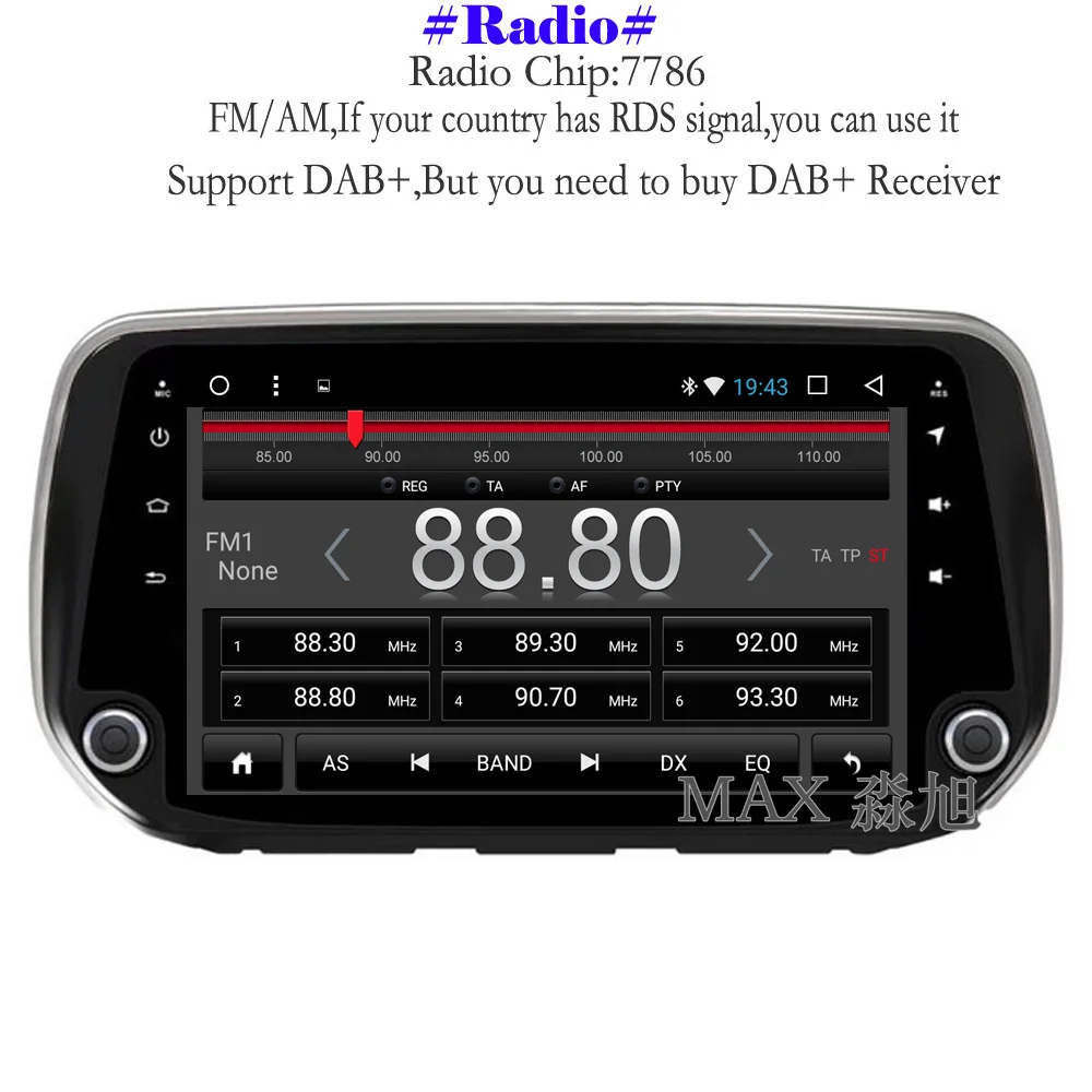 Best MAX Android 8.1 Car DVD Player for Hyundai Santa Fe 2018 Car Radio RDS SWC GPS Navigation System Free Maps Bluetooth Call/Music 3