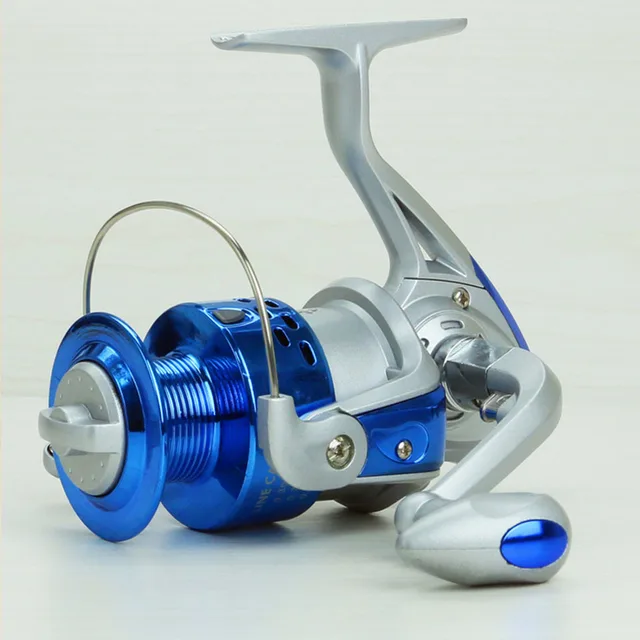 red white and blue spinning reel