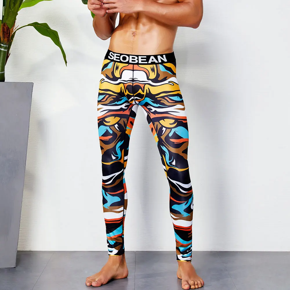 

mens long johns thermal pants leggings Comfortable Sexy Printing ropa termica hombre man warm pants winter clothes men