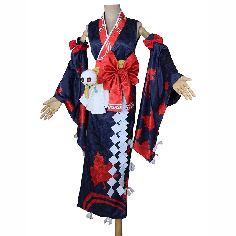 Kijo Momiji Косплей Onmyoji японское кленовое кимоно с листьями карнавальный костюм