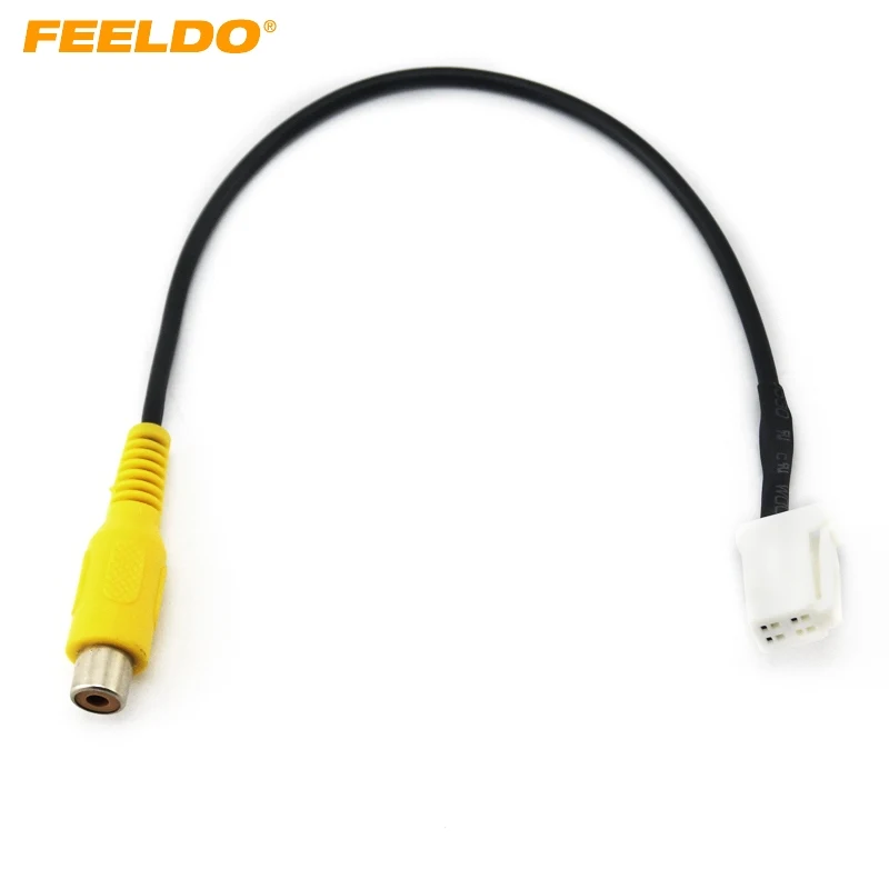 FEELDO Car Reverse Camera RCA Video Wire Cable Plug Adapter For Toyota Camry Panasonic DVD w