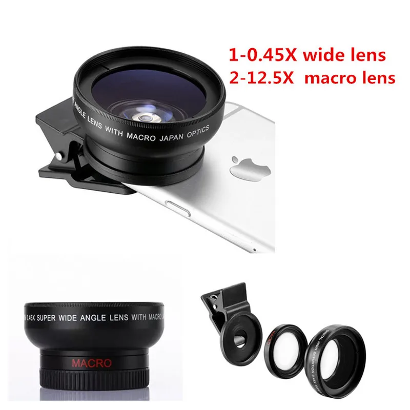 Universal 2 in 1 Digital High Definition 0.45X Super Lenses Wide Angle