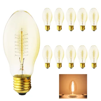 

10x Retro Lampada 40W C55 E27 220V Edison Lamp Bulb Light For Decor Bombillas Vintage Decoratives Incandescent Light Bulb