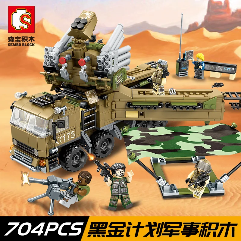 

SEMBO army millitary block Set Compatible Legoe military Truck Transport Vehicle 3D Construction Brick for kid