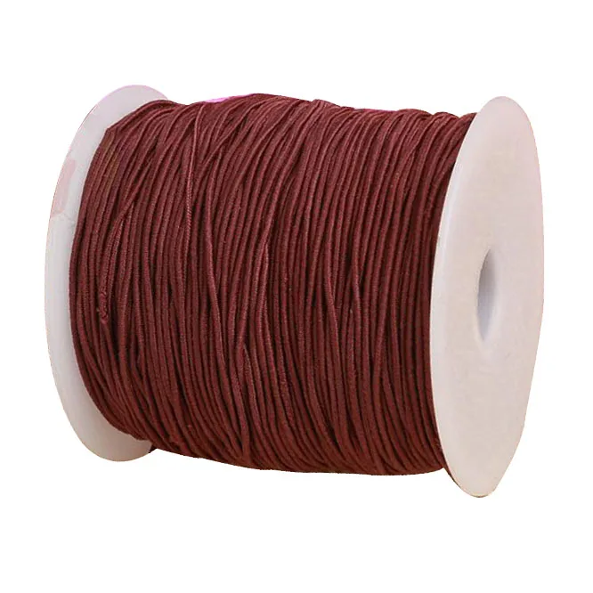 100 м/рулон ядро крученая пряжа эластичная Cord-1mm DIY веревочный браслет Бисероплетение шнуры-швейная веревка для одежды аксессуар - Цвет: Red Coffee