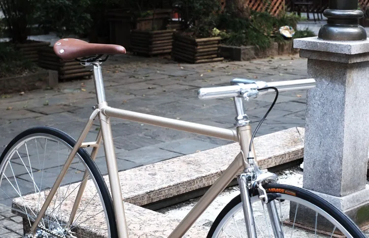 Discount 700C Fixed Gear bike  Retro Steel frame sliver Track Single speed Bike 52cm  fixie bike vintage DIY frame 3