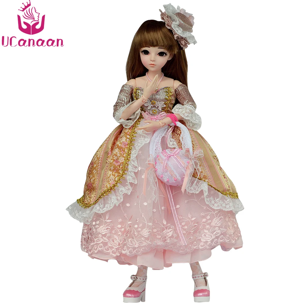 

UCanaan 1/3 BJD Doll 18 Ball Jointed Dolls Full Set Makeup SD Doll Beauty Handmade Toys for Girls Gift Collection