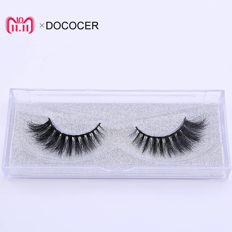 

DOCOCER 12Pair/pack 100% handmade eyelashes 3D real suede makeup thick false eyelashes with flash packaging D101-D112