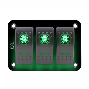 

12V-24V-3-Gang-Toggle-Rocker-Switch-Panel-Green-LED-Light-On-Off-Car-Marine-Boat