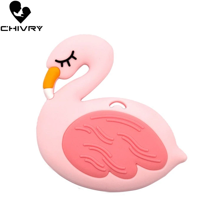 

Chivry Cute Cartoon Baby Teether Food Grade Silicone Animal Husky Flamingo Sloth Baby Teething Necklace Toys DIY Newborn Gifts