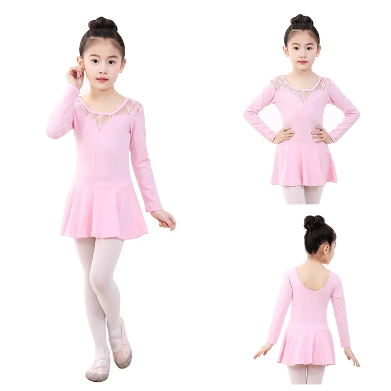 Одежда для занятий гимнастикой и танцами для девочек, весенне-осенне-зимняя хлопковая одежда с длинными рукавами для национальных танцев