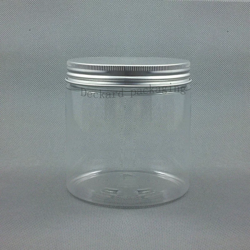 30pcs/lot 500ml Transparent Plastic Cosmetic Jar Serum Bottle Silver Aluminum Cap 500g Cream Container Factory Wholesale | Красота и