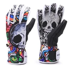 Зимняя Лыжная перчатка с черепом, износостойкая, термостойкая, для снегохода, водонепроницаемые, теплые, Нескользящие, мотоциклетные перчатки,, Китай