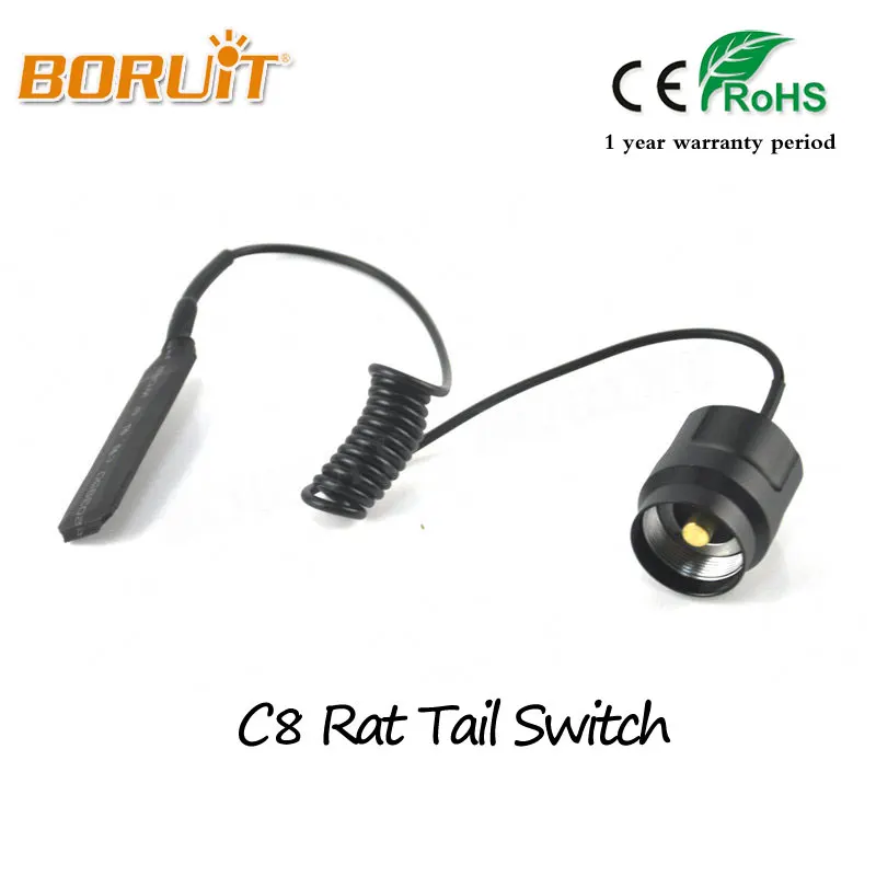 

BORUIT 1 Pcs 3T6 Flahslight Remote control Rat Tail cap Press Extend Tail Switch For Torch (C8 Flashlight)