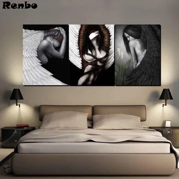 

DIY Diamond Painting 3 Pieces Angel Girls Pictures Multi Collages Handmade Gift Full Square Round Mosaic Diamond Embroidery sale