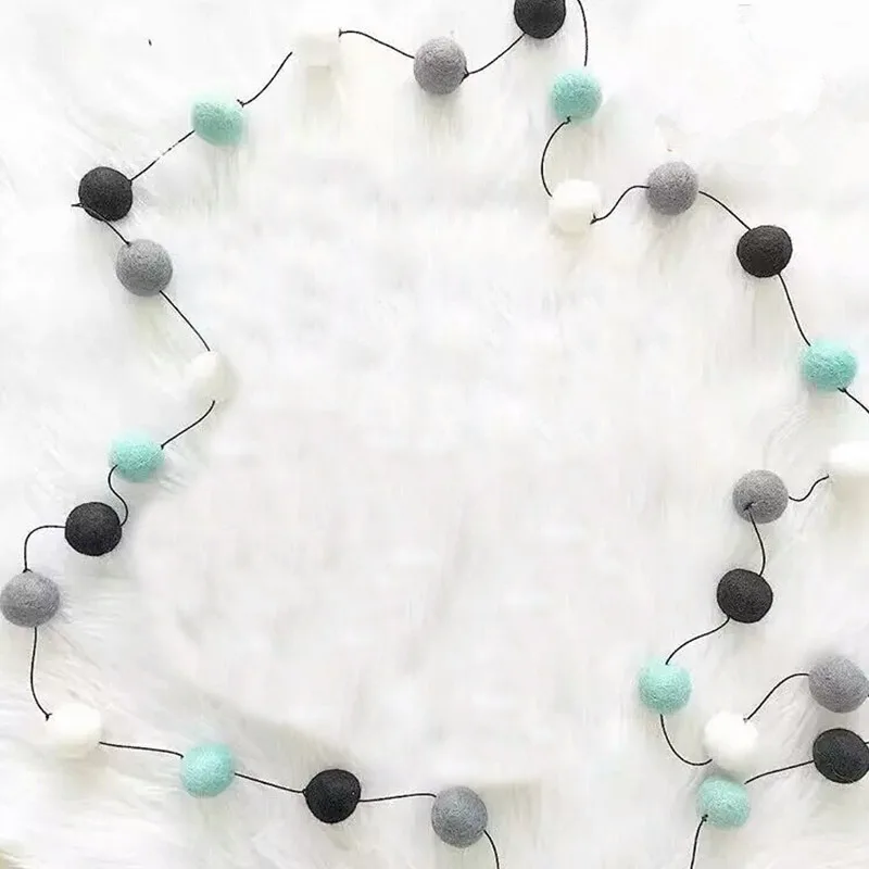 Sale Nordic Style Baby Shower kids room Garland Hair Ball Decoration Macarons Wedding New Festival Supplies Birthday Party