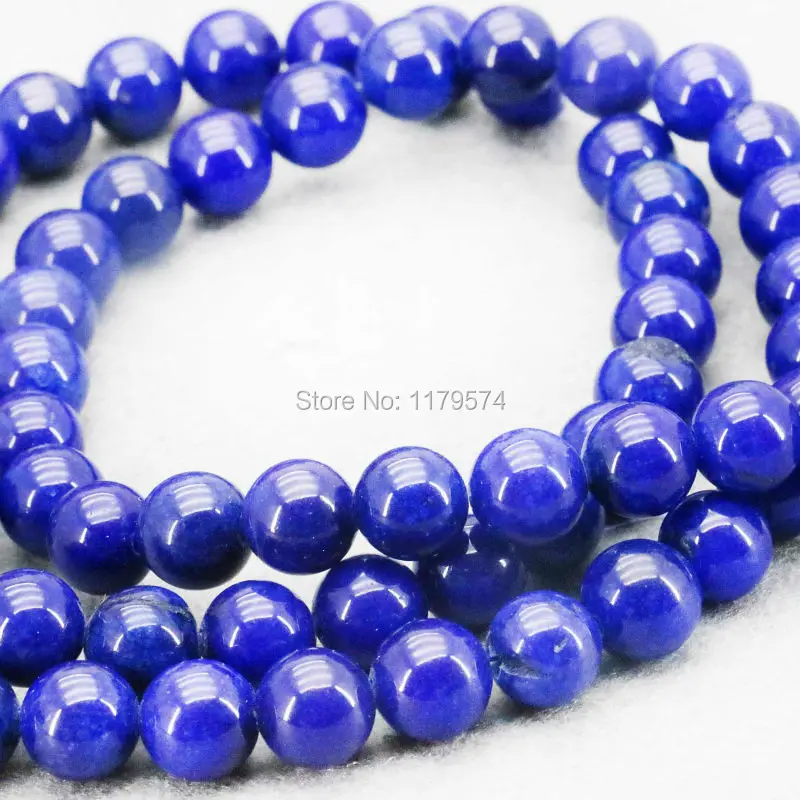Ornaments 8mm Dark Blue beads Round Gems Stone Loose Beads 15inch DIY