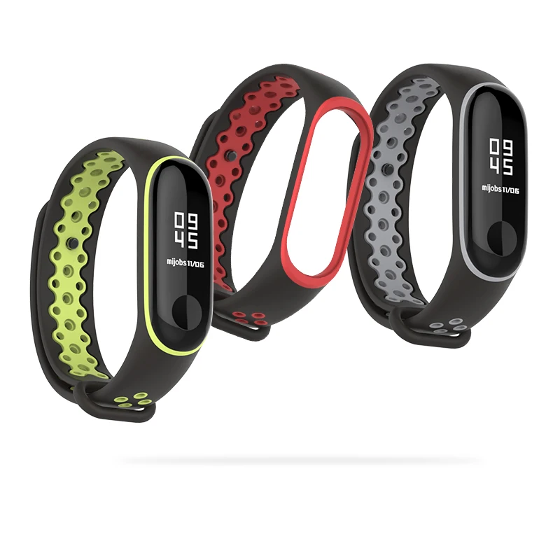 Цветной ремешок для Xiaomi Mi Band 3 сменный силиконовый смарт браслета
