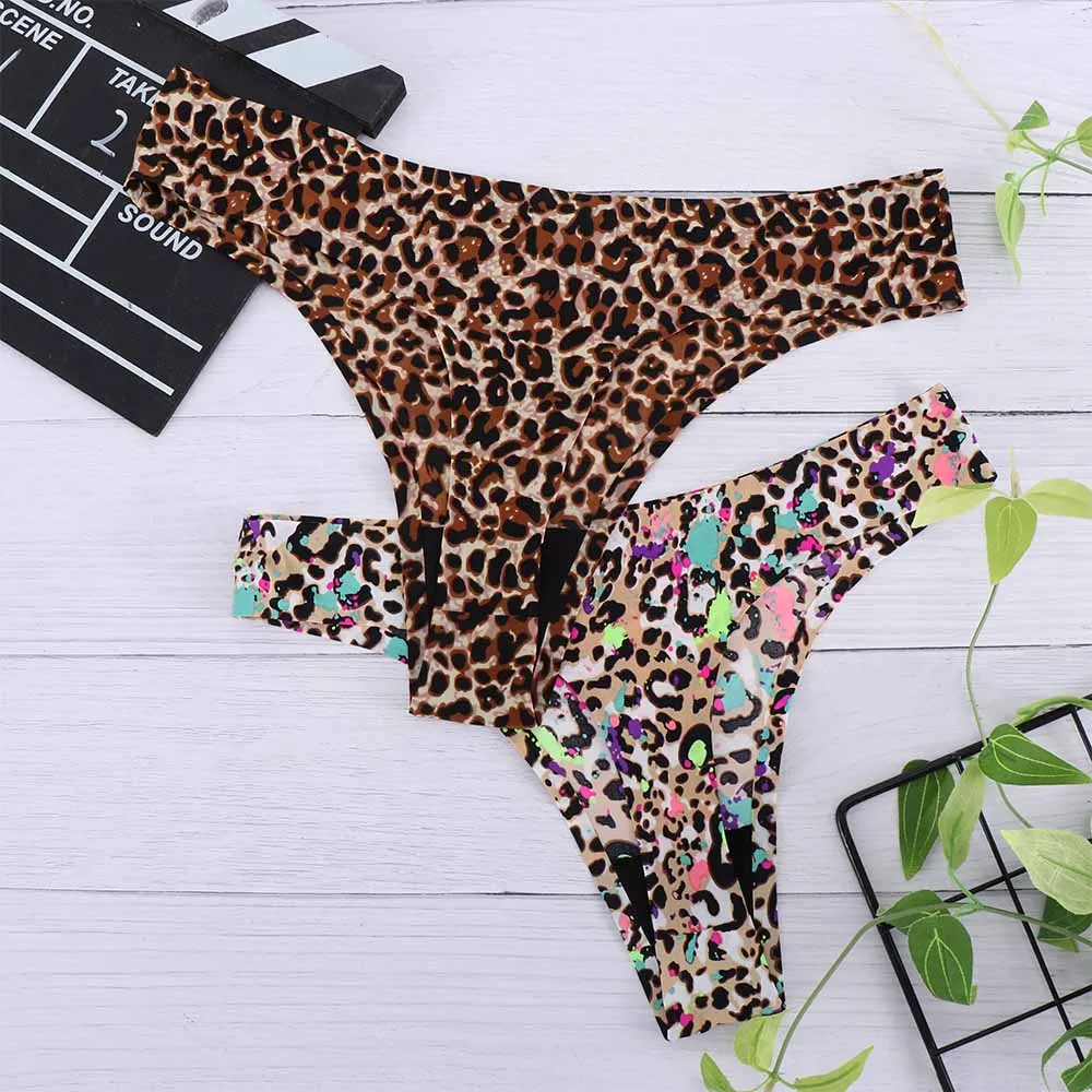 Hot Sale Leopard Women Sexy Seamless Underwear T Panties G String Briefs Calcinha Lingerie Tanga Thong