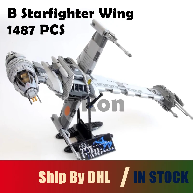 

Educational Building Blocks 05045 Star 1487pcs War Series B Starfighter wing Brick Toys hobbies Compatible with lego 10227 model