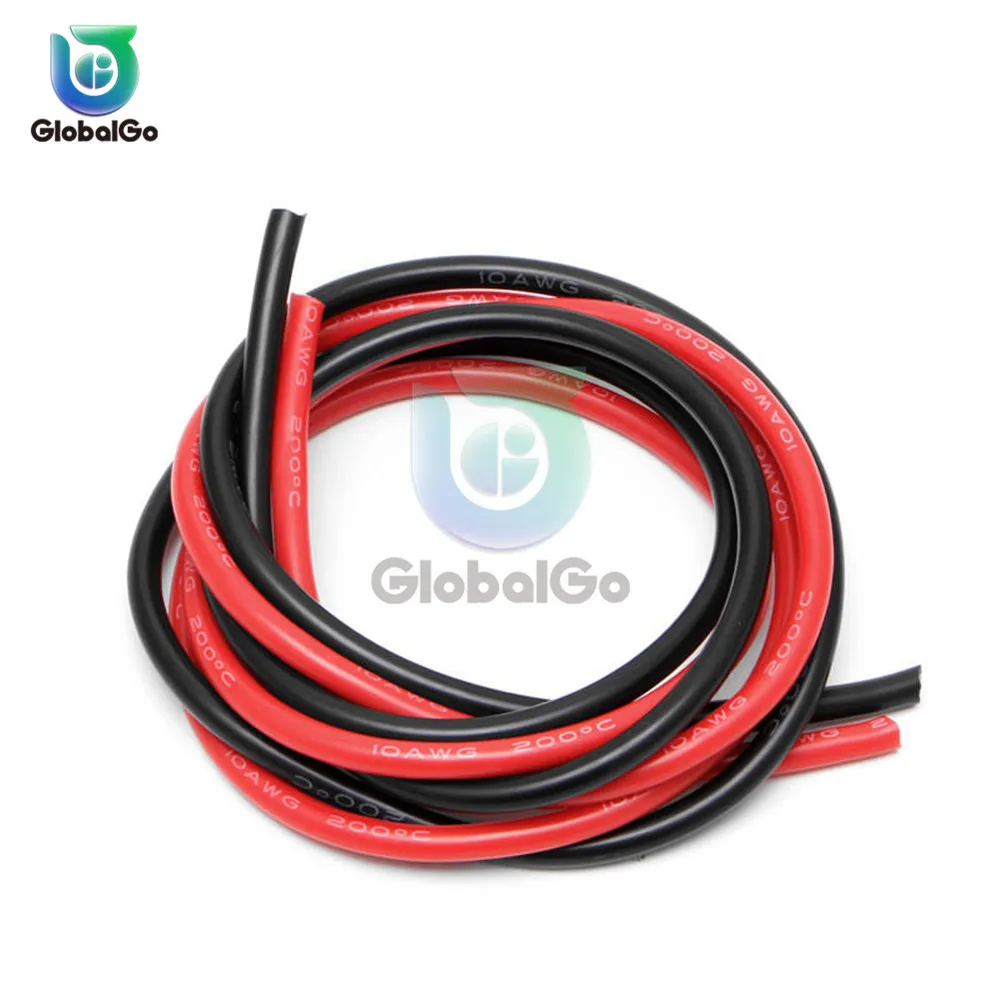 2 шт. 16AWG силиконовый провод теплостойкий мягкий кабель из силикагеля 1 метр