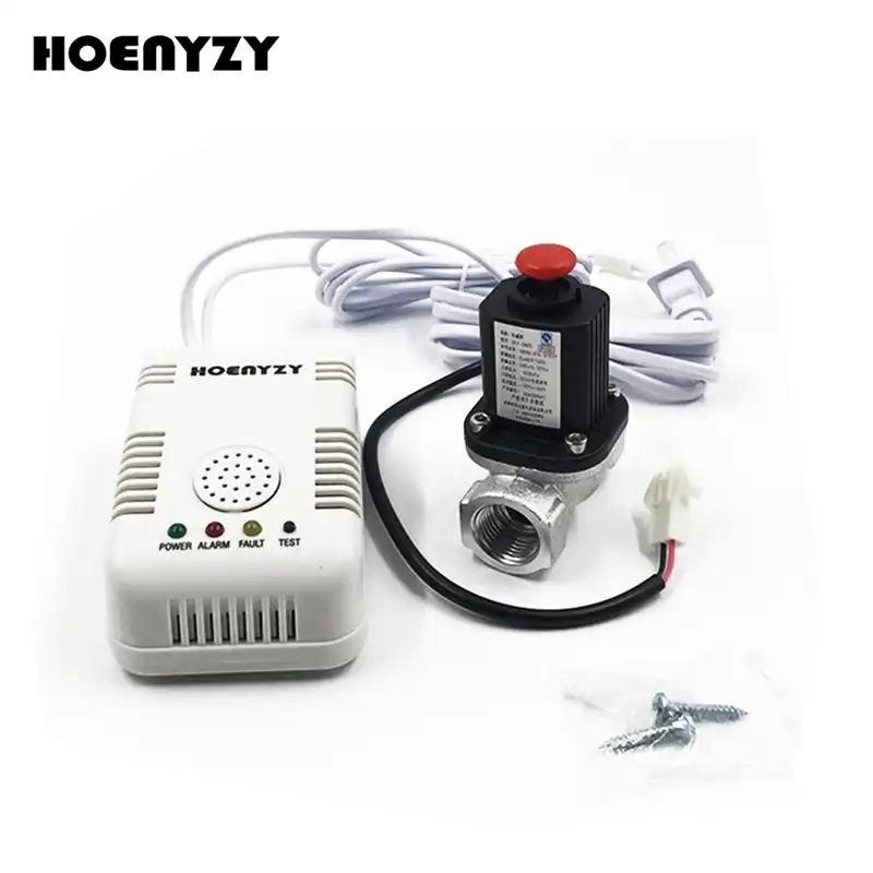 Natural LPG Gas Leak Sensor Detector with Solenoid Valve Pipeline