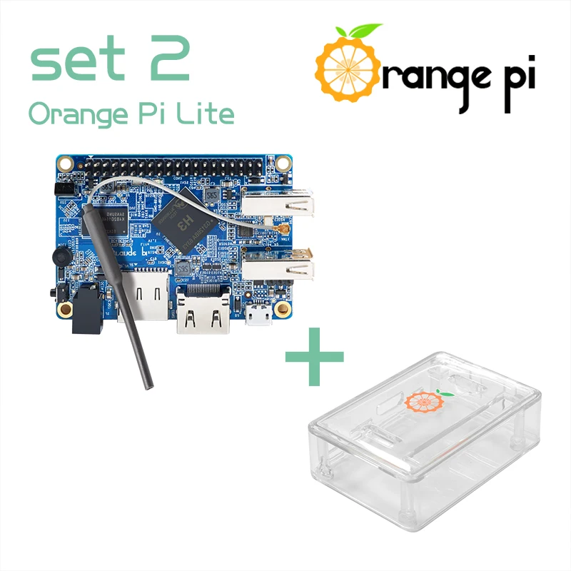 Оранжевый Pi Lite SET2: OPi Lite 512MB+ прозрачный ABS Caes Поддержка Android, Ubuntu, Debian