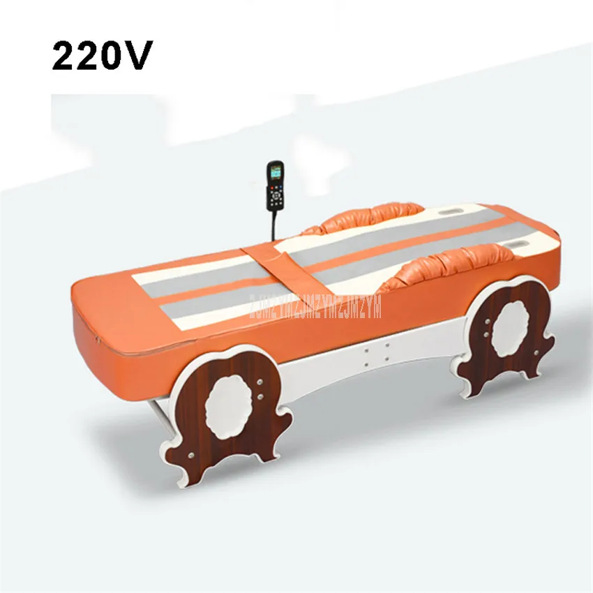 Multifunctional 12+1 Mode Hot Jade Physical Therapy Thermotherapy Bed Orbital Jade Infrared Vibration Body Health Massage Bed - Цвет: 220V Orange