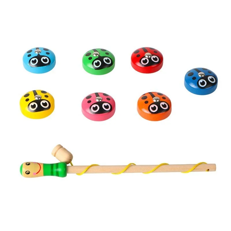 Детские деревянные игрушки Miraculou Божья коровка Catch The Chafer магнитная игра рыбалка