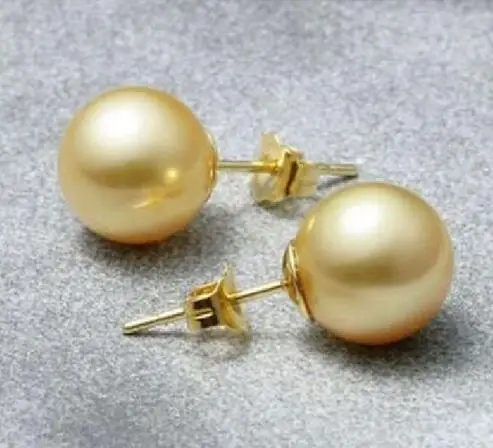 

Selling Jewelry>>>charming AAA 10-11mm genuine south sea gold pearl Earring