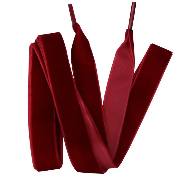 red ribbon shoe laces