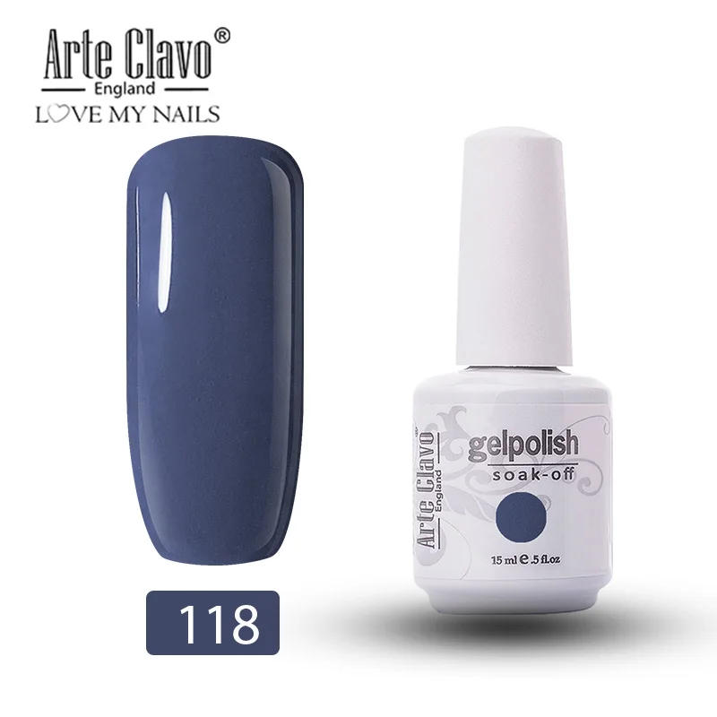 Arte Clavo, УФ светодиодный гель для дизайна ногтей, 15 мл, для маникюра, замачивается, для маникюра, для маникюра, для самостоятельного маникюра, гель для рисования ногтей, 1 шт., Праймер, Полупостоянный - Цвет: 118