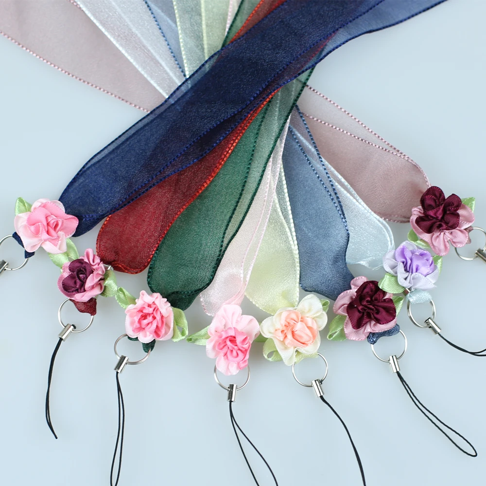 

Color Silk ribbon Neck Strap Lanyards for keys ID Card Gym Mobile Phone Straps USB badge holder DIY Hang Rope Lariat Lanyard
