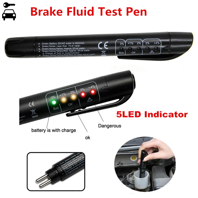 Universal Car Brake Fluid Liquid Test Pen DOT3/DOT4 Mini Brake Fluid