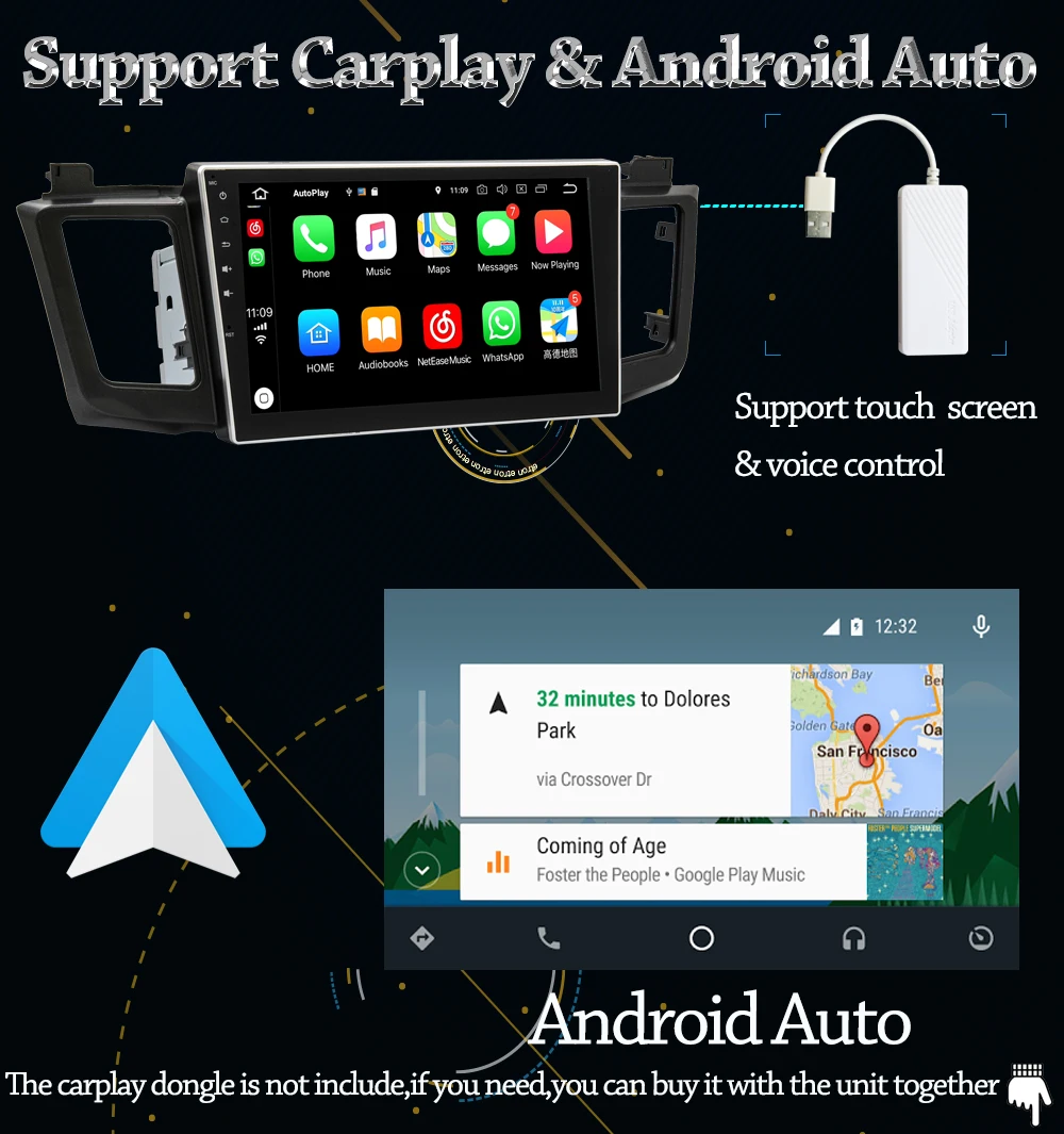 Sale Owtosin 2 Din Android 9.0 Car Radio Multimedia For Toyota RAV4 2012 2013 2014 2015 2016 2017 2018 Car GPS Navigation Autoradio 11