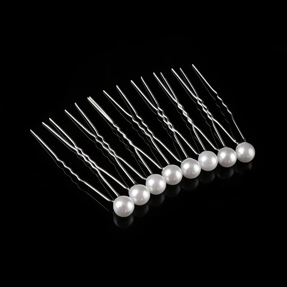 

20PCS/lot Women Fashion Wedding Bridals U-Shaped Hair Clip Pins White Imitated Pearl Hairpins Barrette Hair Styling Accessories