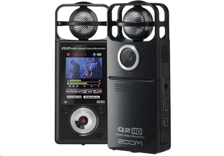 ZOOM Q2HD 1080P HD Цифровая видеокамера рекордер Профессиональный диктофон mp3 SLR микро