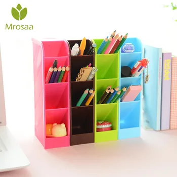 

Newest 1PC Multi-function Plastic PP Desktop Storage Box Case 4 Grid Sub-grid Make up Cosmetic Holder Desk Pen Pencil Organizer