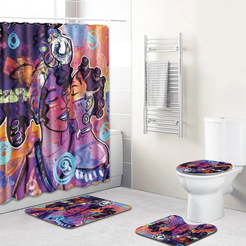 Details about   Waterproof Polyester African Traditional Dance Shower Curtain Bathroom BathMat 