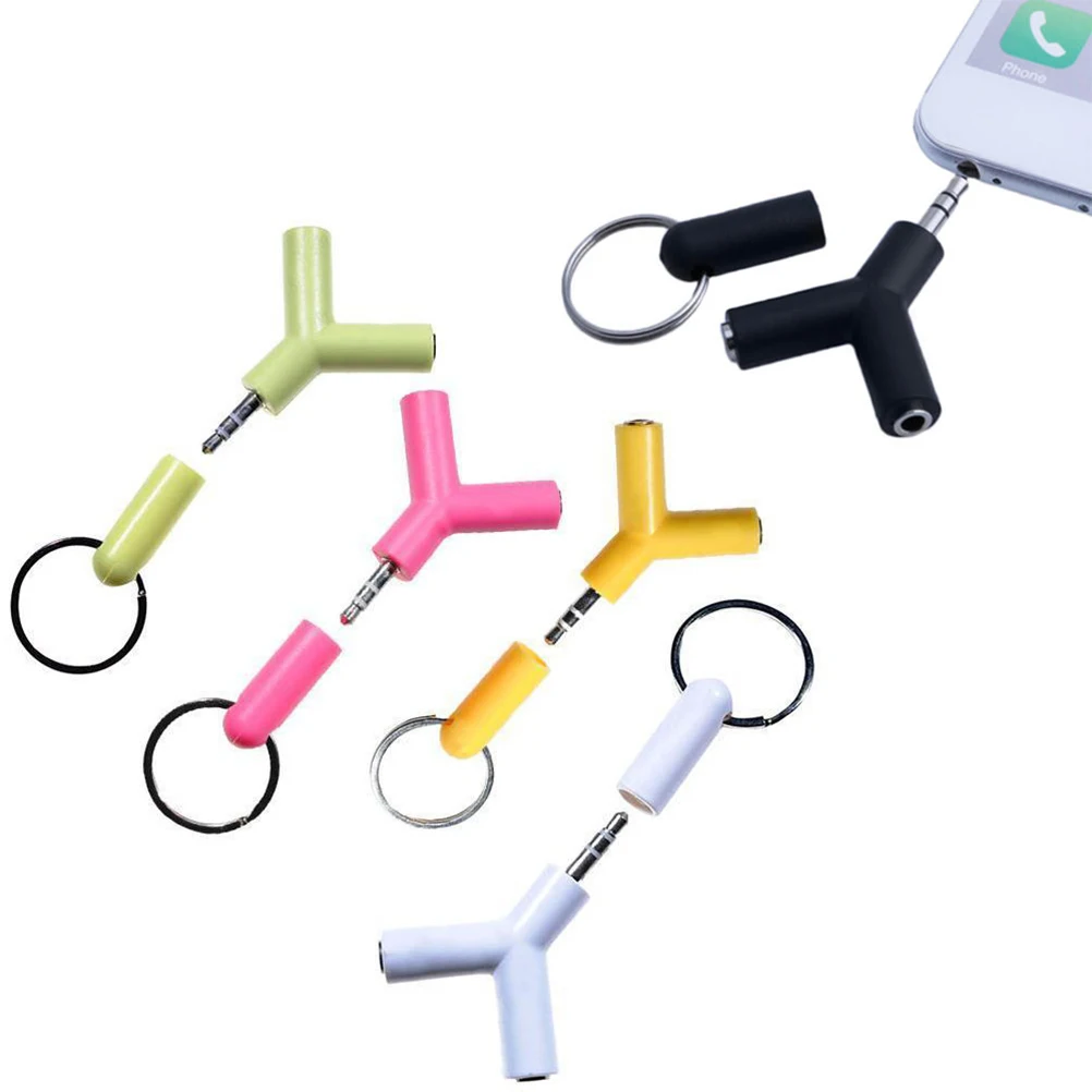 

3.5mm Y Shape De Fone De Ouvido Splitter Male To Dual Female Stereo Audio Headphones Splitter Earphone Music Share